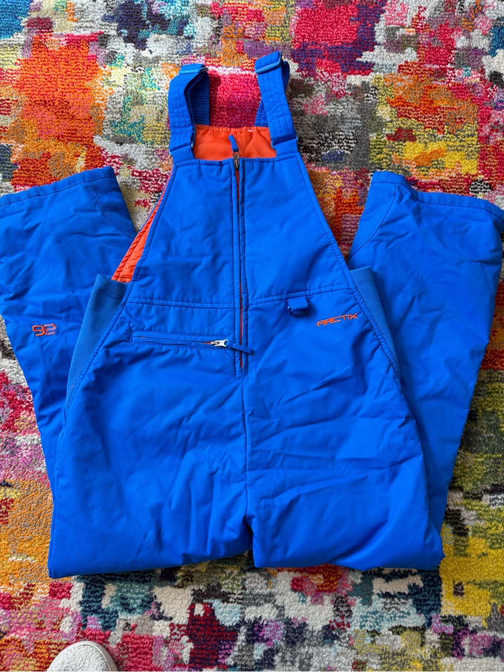Arctix Bright Blue Snow Bibs with Orange Accents